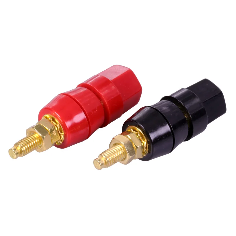 10pcs/Lot Gold Plated Banana Binding Post Large Current Amplifier 4mm Banana Plug Jack Socket Speaker Terminal 5 Pairs Red+Black