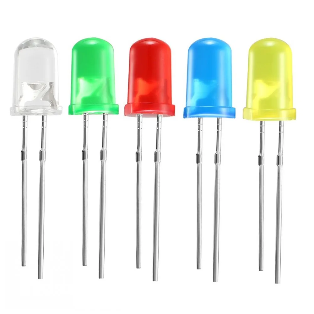 1000 stks 5mm LED diode Licht Diverse Kit DIY LEDs Set Wit Geel Rood Groen Blauw elektronische diy kit