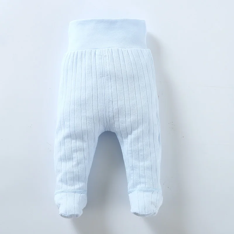 Spring Baby Footed Pants 100% Cotton Newborn Baby Boys Girls Trousers High Waist Kid Wear Infant Toddler Baby Boneless Legging