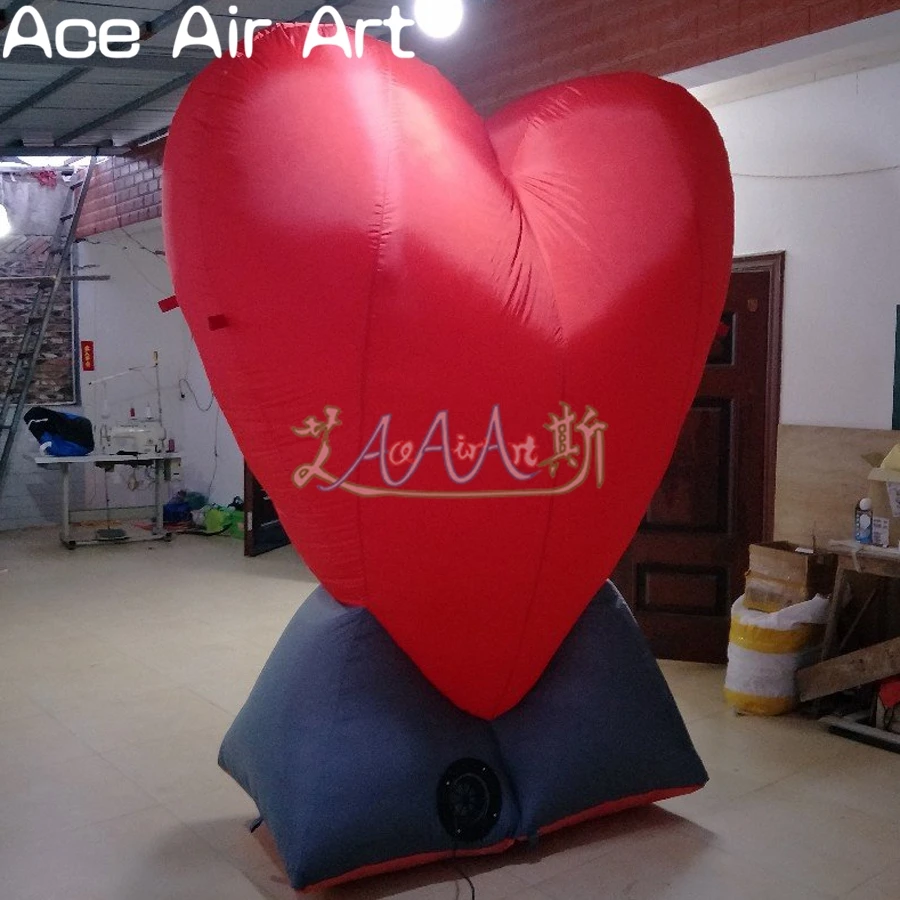 Beautiful Inflatable Heart Inflatable Heart Shape Replica Model With Base For Valentine'S Day Decoration