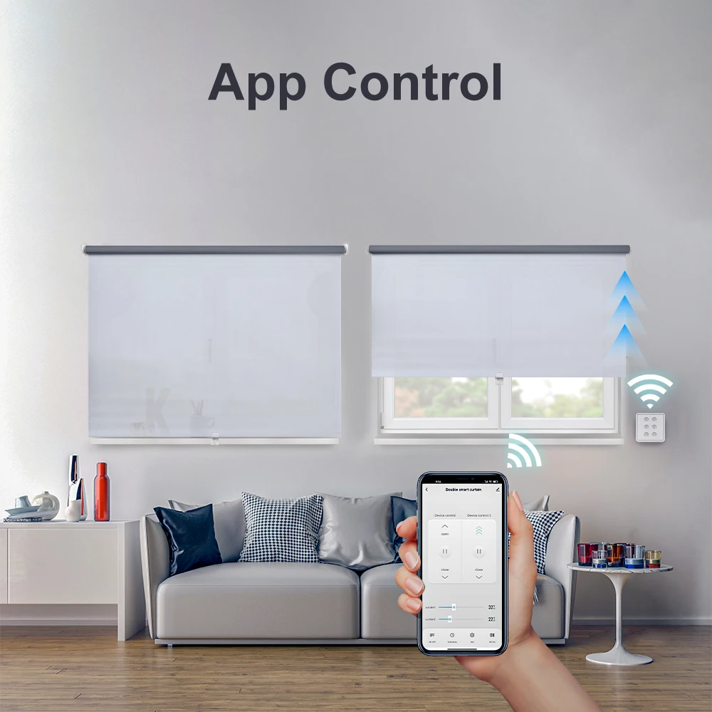 Tuya Smart Life WiFi Interruptor Cortina Dupla, Obturador de Rolo, Motor Elétrico, Google Home, Alexa Voice, Abertura Automática