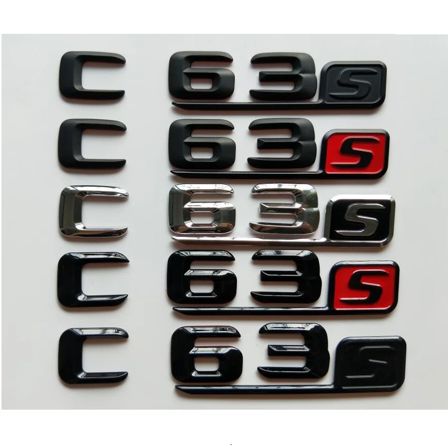 

Chrome Black 3D Letters Trunk Badges Emblems for Mercedes Benz C204 A205 S205 S204 W204 W205 C63s AMG