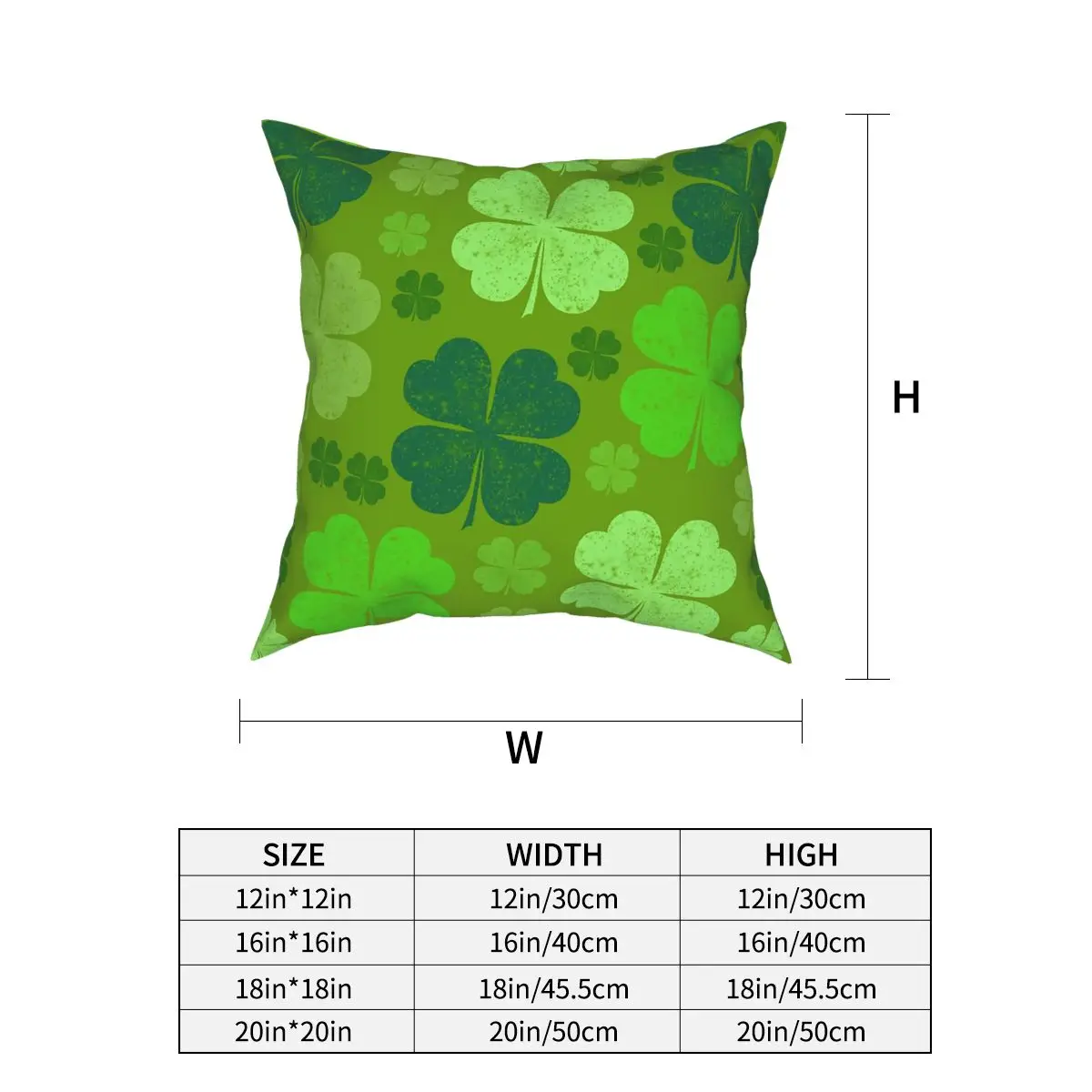 Saint St. Patrick's Day Four Leaf Clovers Throw Pillow Cover Decorative Pillow Irish Paddys Shamrock Pillowcover Home Decor