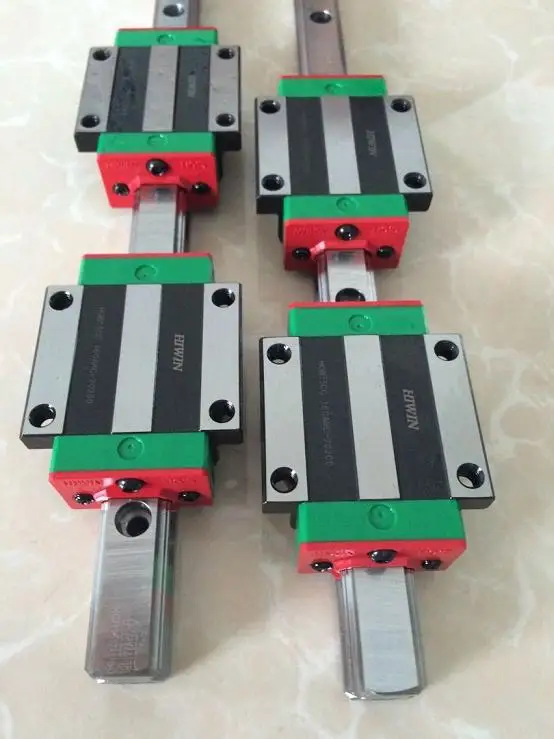 2 peças 100% trilho de guia linear hiwin hgr20 400 450 500 550 600mm com 4 peças hiwin hgh20ca/hgw20ca para peças cnc