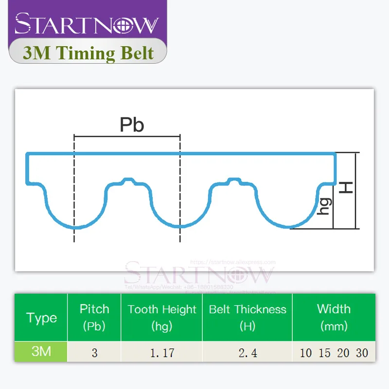 HTD 3M Pitch Timing Belt Width 10 15 17mm 20 30mm Rubber Open-Ended Transmission Synchronous Belts For CO2 Laser Cutting Machine