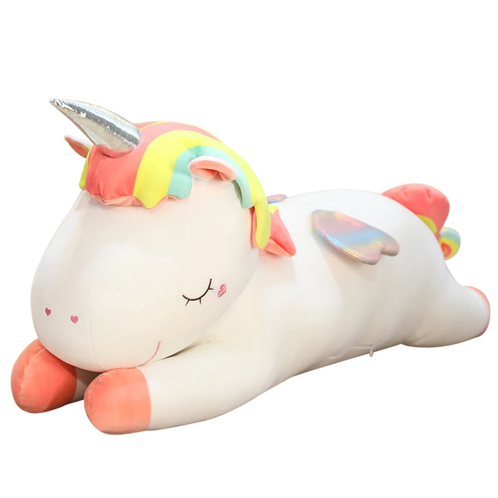 Hot New 1pc 60cm-130cm Huggable Nice Lovely Soft Animals Plush Toy Long Sleeping Soft Unicorn Horse Pillow Unicorn Gift For Girl