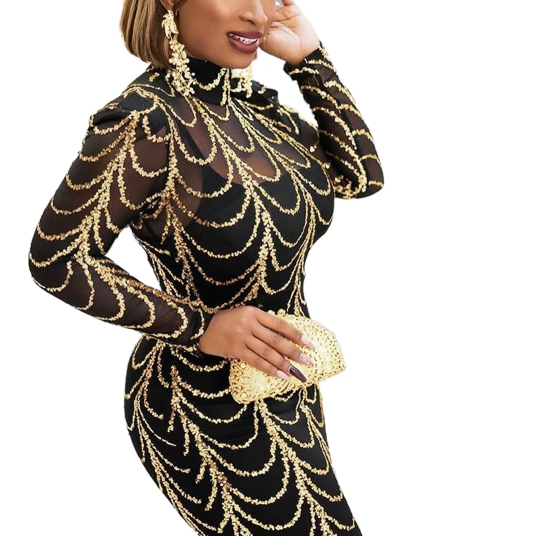 2024 New Arrival Summer African Women Long Sleeve O-neck Long Dress African Dresses for Women