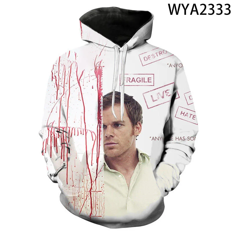 2021 New Spring And Fall Fashion Sweatshirts 3D Dexter Printed Hoodies Men Women Casual Pullover Streetwear Tops