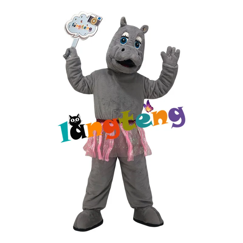 1114 Gray Hippo Sexy Mascot Costume Animal Furry Costuming For Holiday