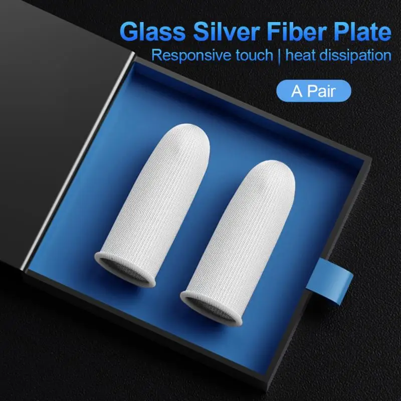 1 пара перчаток серебристого волокна, дышащий игровой контроллер, рукав для пальцев для PUBG, сенсорный экран, профессиональные Игровые перчатки для большого пальца 2021