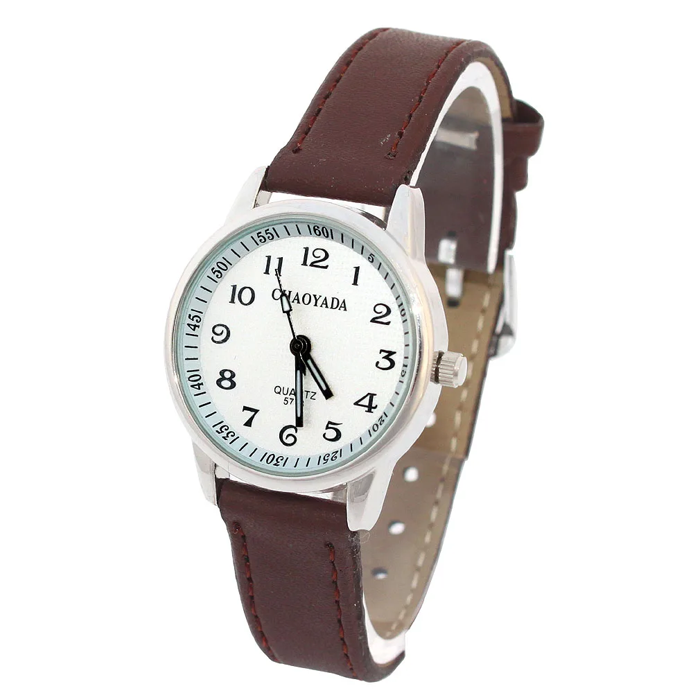 แฟชั่นรอบเรียนรู้เวลาเด็กสาวหนังสีดำควอตซ์นาฬิกาข้อมือนักเรียนเด็ก & #39s Tutor นาฬิกานาฬิกาเด็กชาย