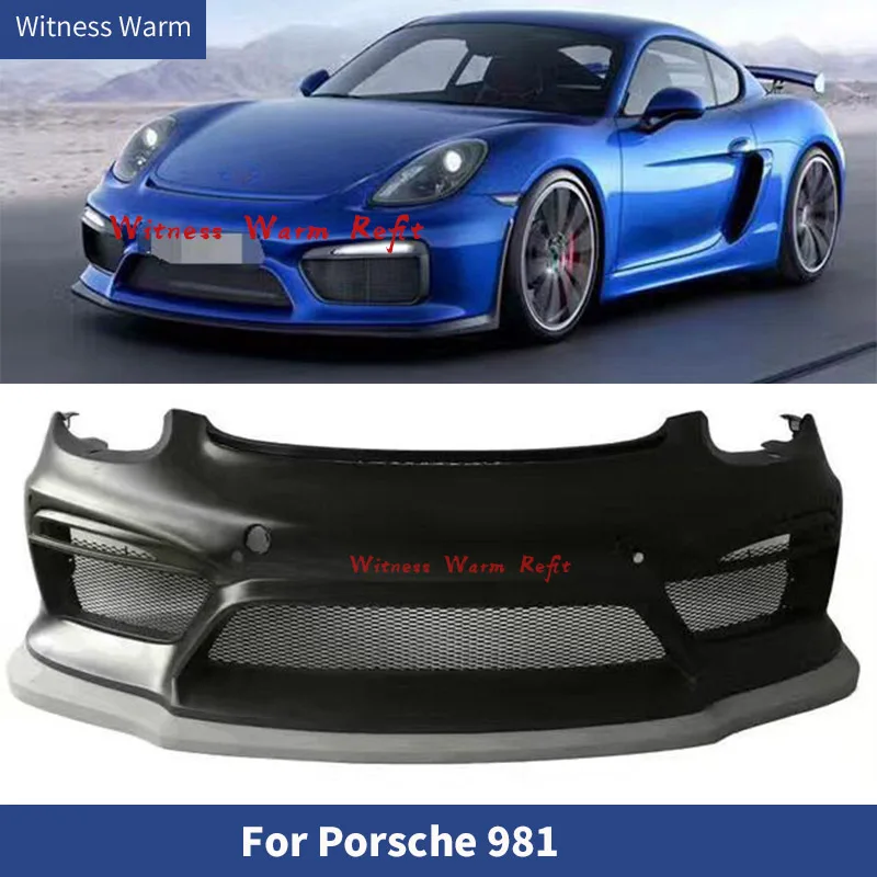 FRP Unpainted front bumper Car body kit for Porsche Boxster Cayman 981 GT4 style car body kit 2013 2014 2015