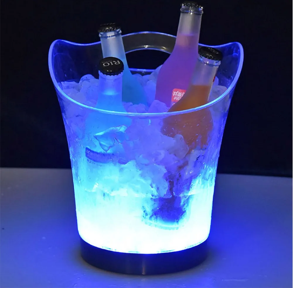 

LED Rechargeable Ice Bucket 5.5L wine whisky Cooler Colors Changing Champagne Wine Bucket for Party Home Bar nightclub