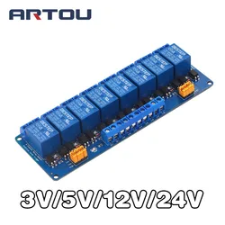 3V 5V 12V 24V 8 Channel Relay Module High and Low Level Trigger with Optocoupler Relay Output 8 way Relay Module for Arduino