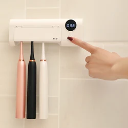 紫外線歯ブラシホルダー,洗浄・消毒機,抗菌歯ブラシ,2 in 1,新品