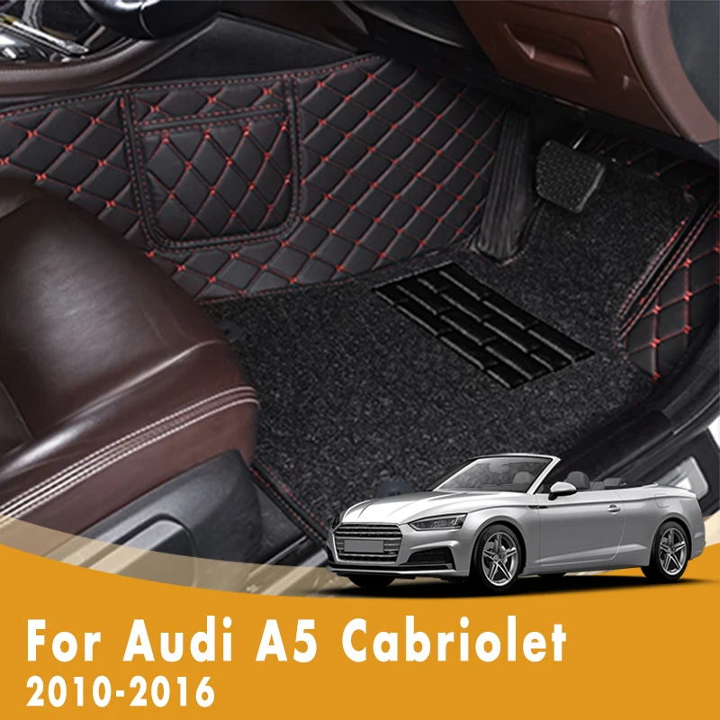 

RHD Luxury Double Layer Wire Loop Carpets Car Floor Mats For Audi A5 Cabriolet 2016 2015 2014 2013 2012 2011 2010 Anti-Dirty