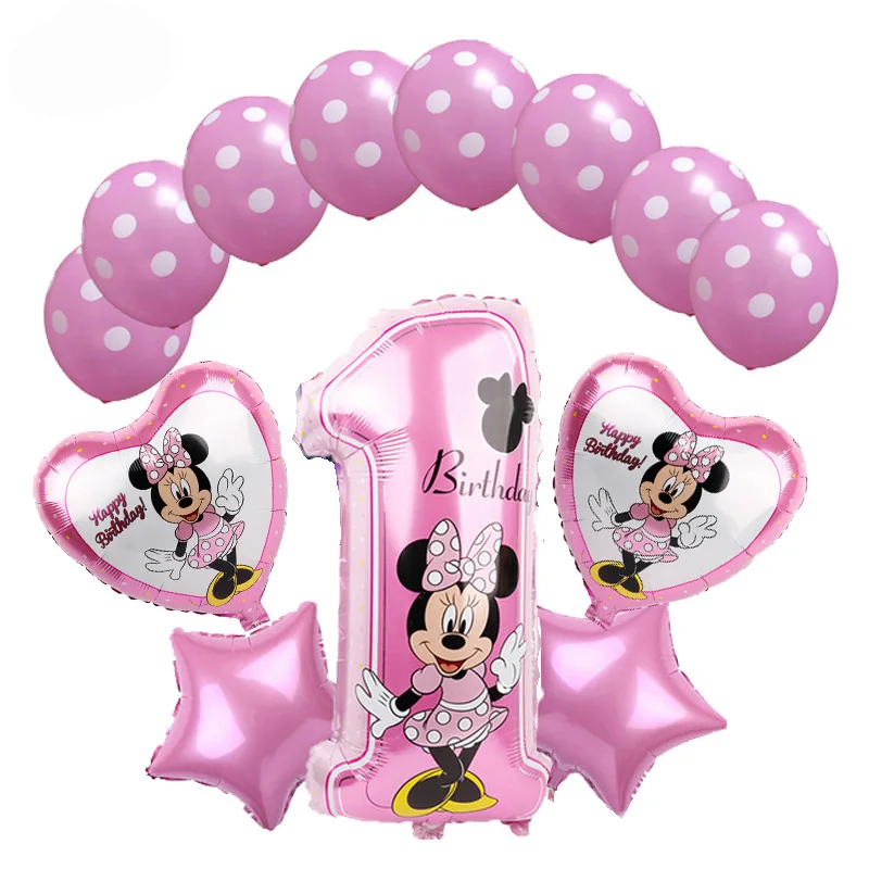 Disney Minnie Mouse 1st birthday decor baby girl favor Party decor for baby girl diy birthday balloon decor baby shower gifts