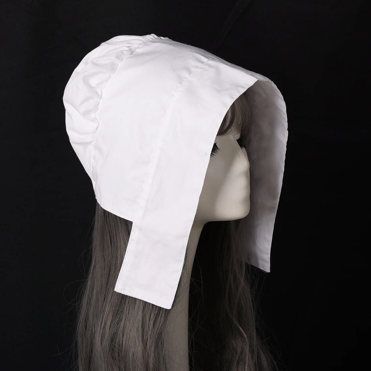 White Cotton Maid Cosplay Hat Headpiece Bonnet BNT