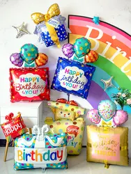 New large cake gift box donut popcorn shape aluminum film balloon wedding celebration birthday party scene decoration