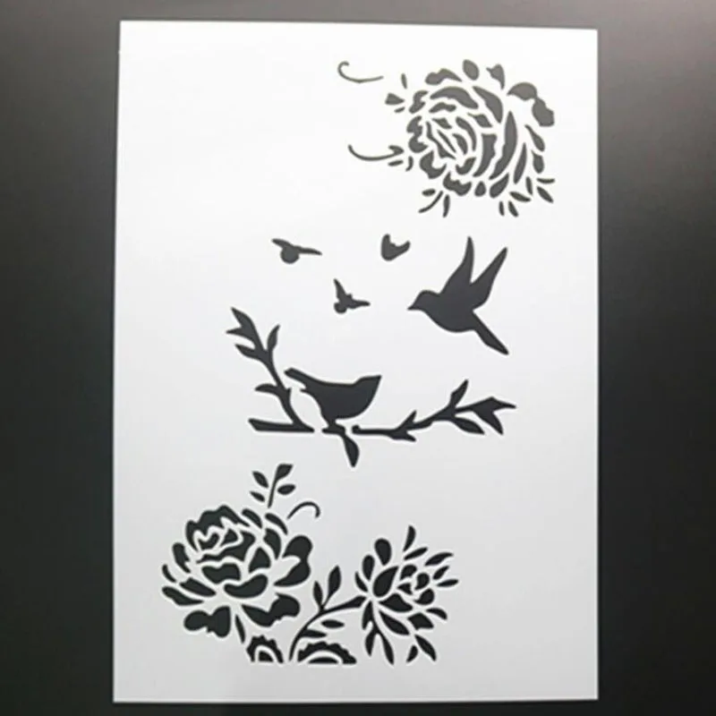 

1pc Swallow Return Layering Stencils For Walls Painting Template Scrapbooking Album Decorative Embossing Office School Supplies