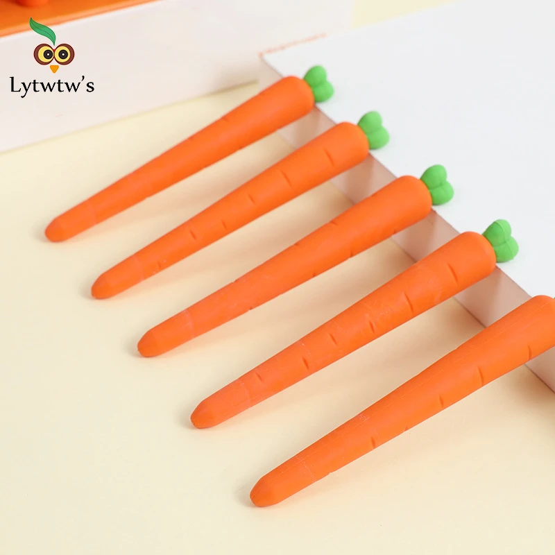 1 PCS Cute Kawaii Creative Carrot Eraser Cookie Rubber Stationery School Office Supplies Novelty Lovely Eraser Gift Funny