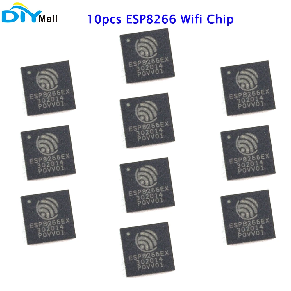 

10PCS ESP8266 Wifi Chip with SDIO 2.0 SPI UART Interface Highly Integrated Chip for Wireless Connectivity and Development