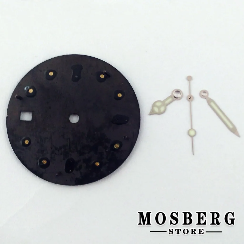 28.5mm Sterile Black Watch Dial Date Window With Watch Hands For NH35 NH36 ETA 2824 2836 Miyota 8215 8205 DG2813 3804 Movement