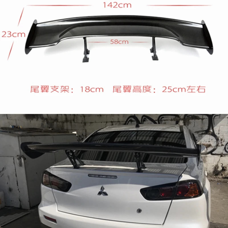 For Mitsubishi Lancer EX Evo 2008 2009 2010 2011 2012 2013 2014 2015 Carbon fiber  Rear Trunk Wing Spoiler