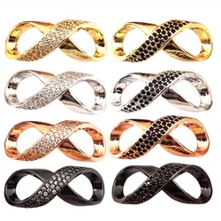 Clear/Black Micro Pave infinity Tube spacer,fit for 6mm Leather Cord Findings, Jewlery supplies, 23mm,1pc