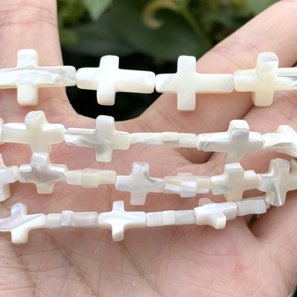 Natural White Cross Shell Beads Necklace Bracelet Accessories For Jewelry Making Diy Loose Beads Mother Of Pearl Shell