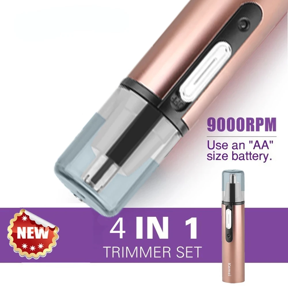 KM-6660 4in1ชาร์จ Pencukur Bulu Hidung Beard Trimer Men & Women Grooming หน้าจมูกผม Trimmer สำหรับจมูกและหู