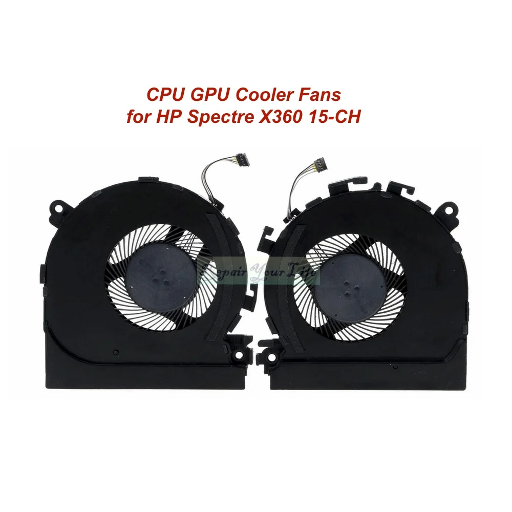 Imagem -02 - Ventiladores Cooler Gpu para Cpu de Laptop para hp Spectre X360 15-ch 15-ch011dx Ventilador de Refrigeração para pc Radiador L17605001 L17606 Ns75c0017j21 17j22