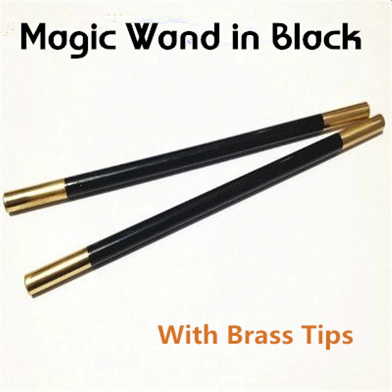 Magic Wand in Black (With Brass Tips) Magic Tricks Accessory Magician Tool Close Up Stage Street Illusions Props Gimmick Fun