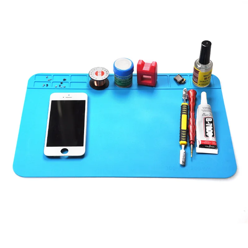 1PC 300*200mm Insulation Pad Heat-Resistant Silicon Soldering Mat Work Pad Desk Platform Solder Rework Repair Tool Station Pad