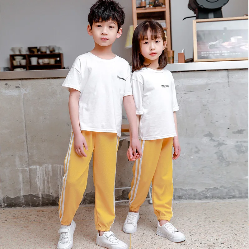 Toddler Kids Pants 2020 Summer Candy Color Harem Pants Boys Cotton Soft Trousers Drawstring Side Stripe Baby Boys Pants DS19