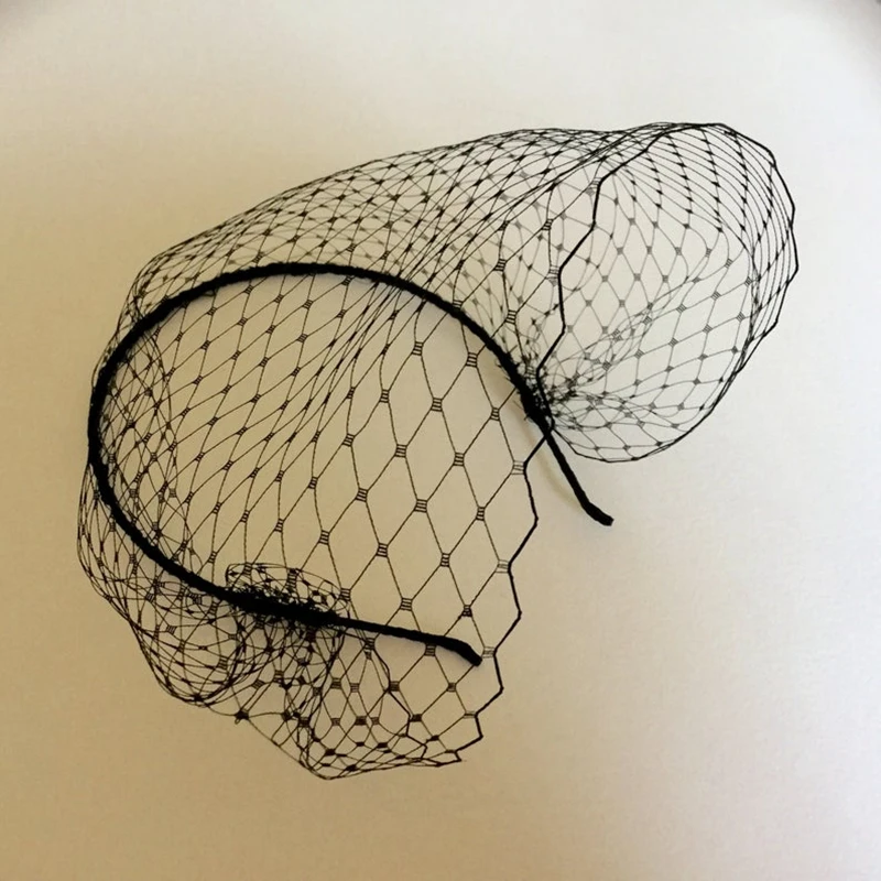 Bandeau voile noir et blanc pour cage à oiseaux, accessoire de mariage, bal masqué, enterrement de vie de jeune fille