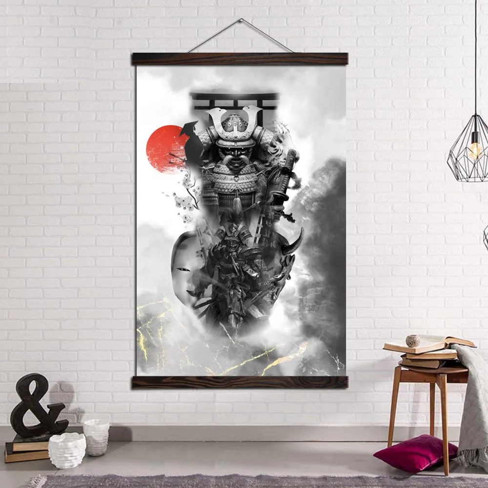 

Wall Art Print and Poster Canvas Painting Modern Pictures for Living Room Decoration Japanese Samurai Armor