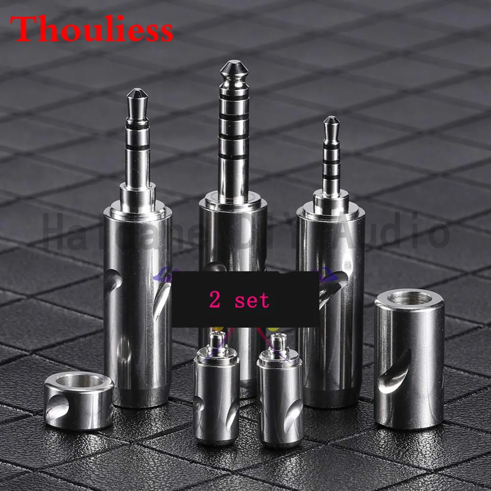 Thouliess 2 sets 4.4mm 2.5mm 3.5mm MMCX Plug Jack Connector Audio Adapter with Furutech