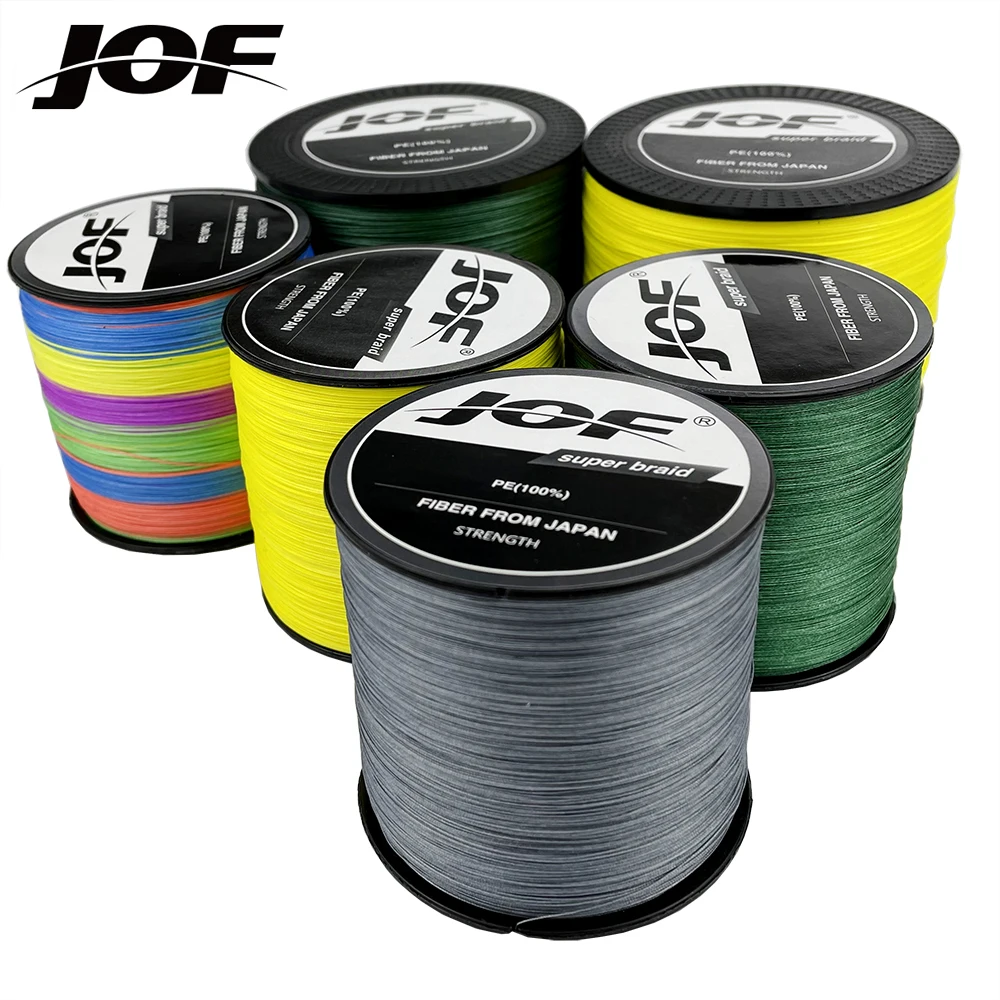 JOF 500m X12 X9 X8 Braided Fishing Line Super PE Line Strong Strength Carp Fishing Wire