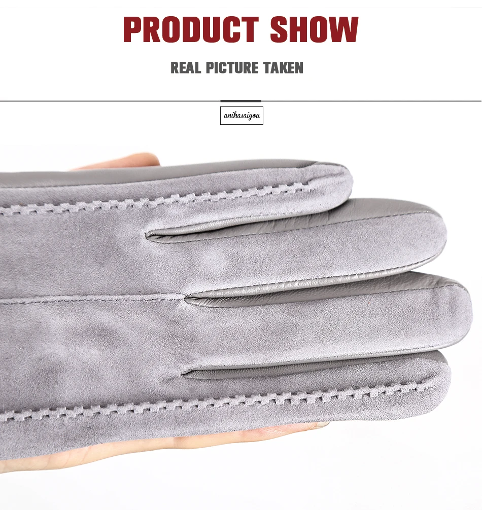 Good Quality Touch Gloves Color Winter Women's Leather Gloves Genuine Suede 50% Genuine Leather 50% Women's Gloves -2007