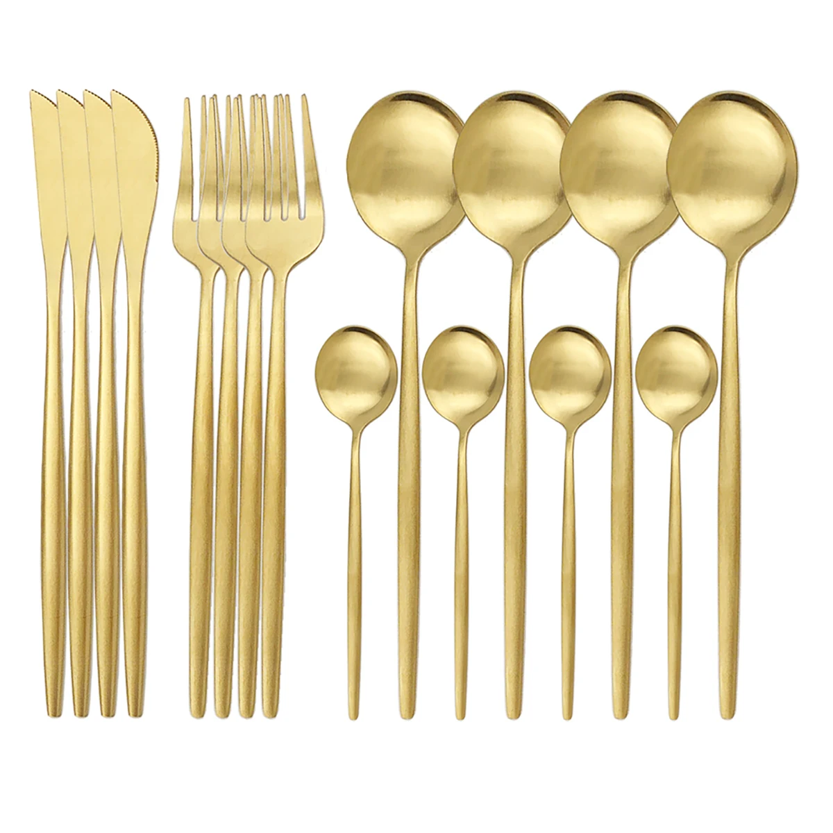 16Pcs Gold Matte Di…