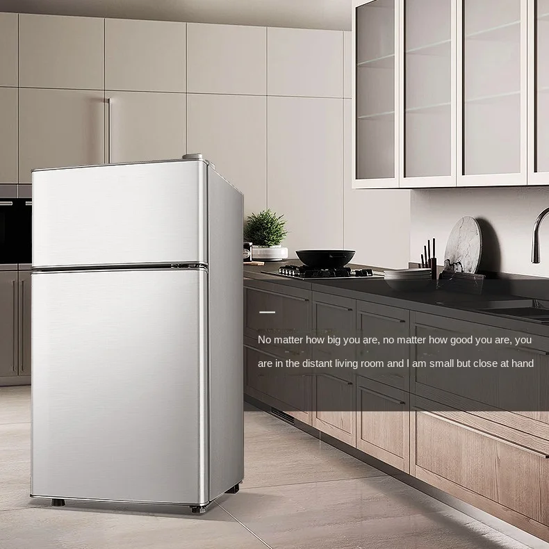 Refrigerator Household Small Double Door Dormitory Mini Double Door Refrigerator Single Door Rental for One or Two People