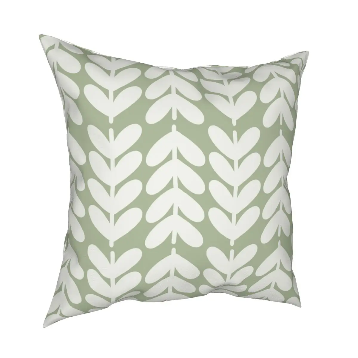 Leaves And Stems Chunky Knit Minimalist Botanical Square Pillowcase Polyester Pattern Zip Decor Bed Cushion Case Wholesale 45*45