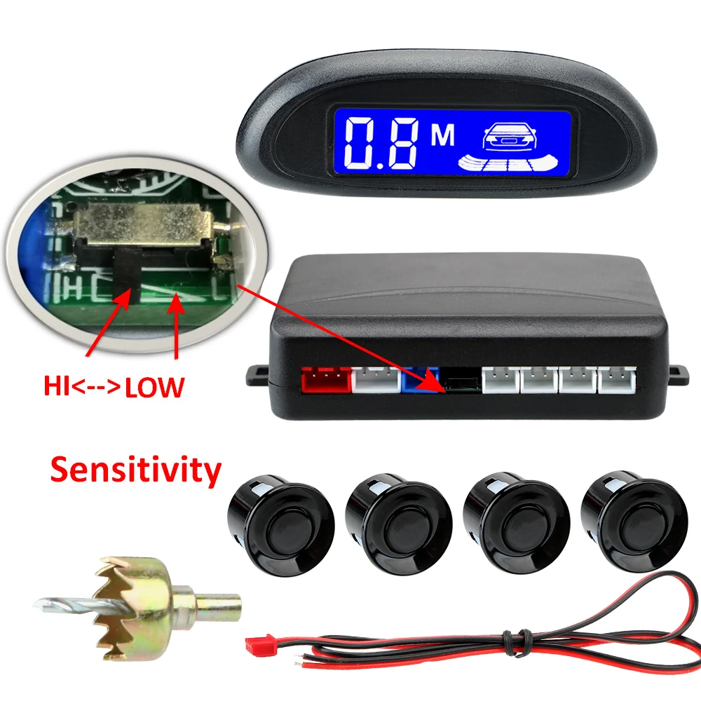 12V DC LCD Cars Parking Sensor Buzzer Detector System Parking Sensor System Car Reversing Radar Car Automatic Parktronic