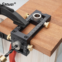 Woodworking Drill Guide Hole Puncher Locator 2 In 1 Doweling Jig For Furniture Connecting Installation Household Carpentry Tools