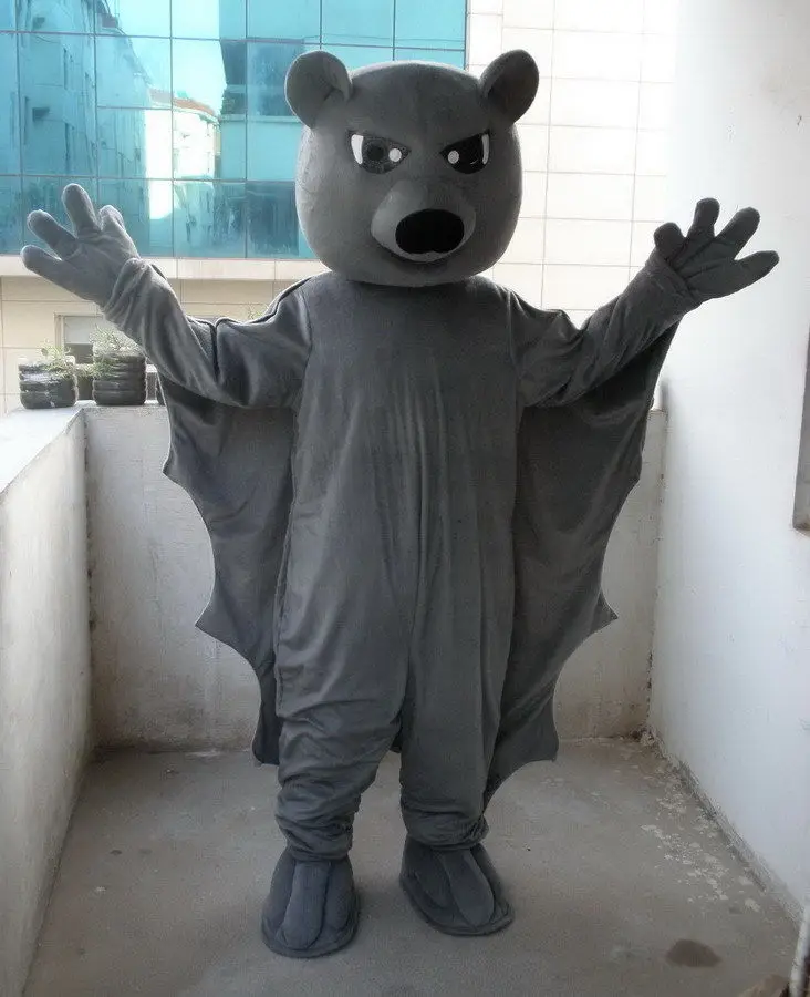 Costume de mascotte chauve-souris gris, nouvelle Version, déguisement de fête d'anniversaire pour adulte, vêtements d'halloween Cosplay, noël