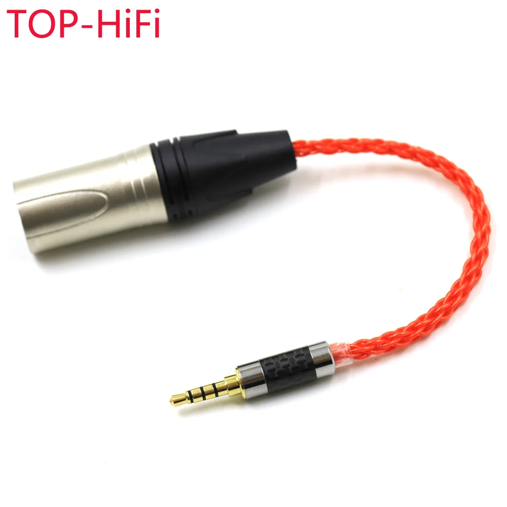 

TOP-HiFi UPOCC-однокристальный серебристый 3,5 мм TRRS сбалансированный штекер к 4-контактному XLR штекерному аудиоадаптеру кабель 3,5 к XLR баланс