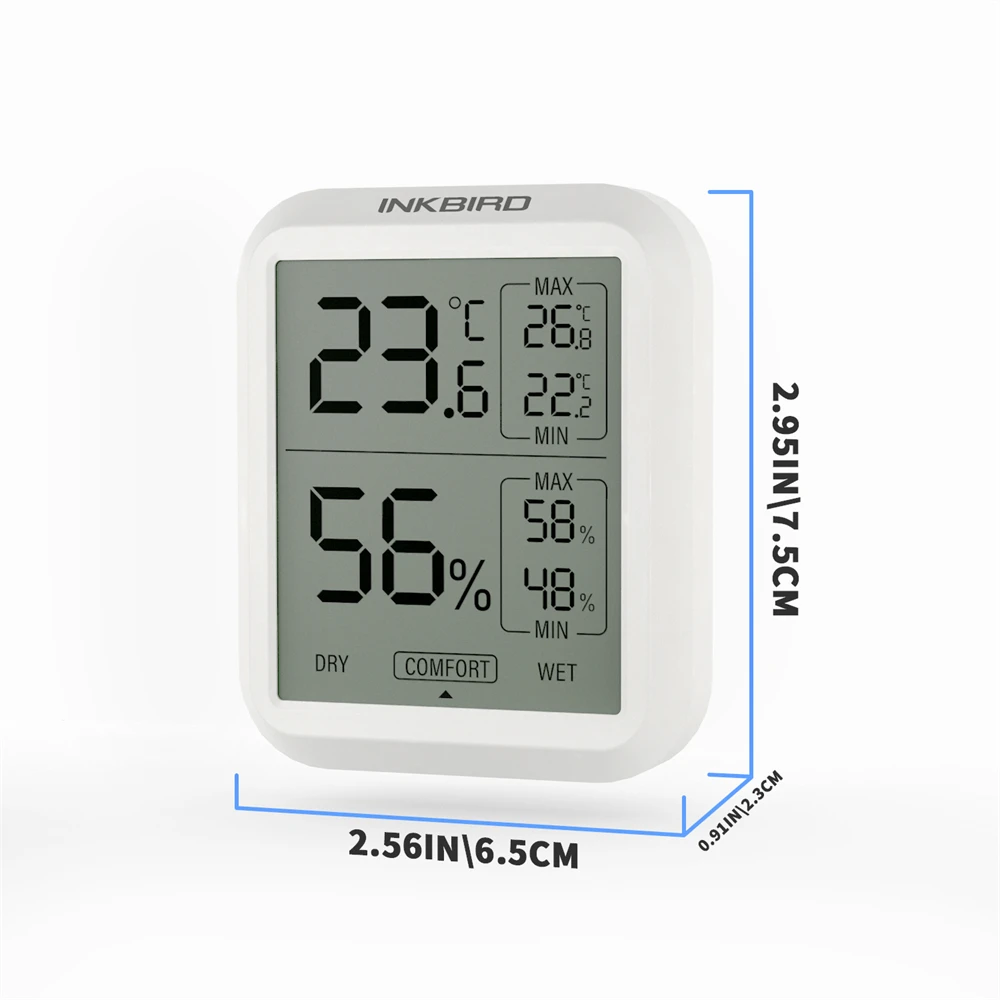Imagem -06 - Inkbird-termômetro Digital e Higrômetro Ith20 Leitura Instantânea Temperatura Medidor de Umidade Monitor para Interior e Exterior 2.8in