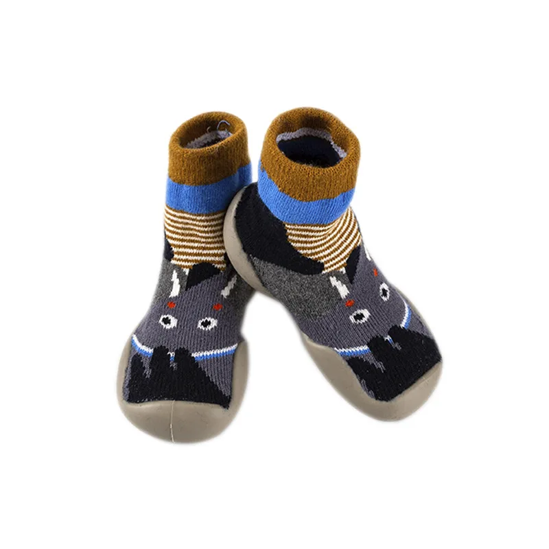 Children Anti-slip Shoes Newborn Baby Boy Girl Cotton Non-slip Floor Socks Rubber Sole Cartoon Indoor Infant Shoe