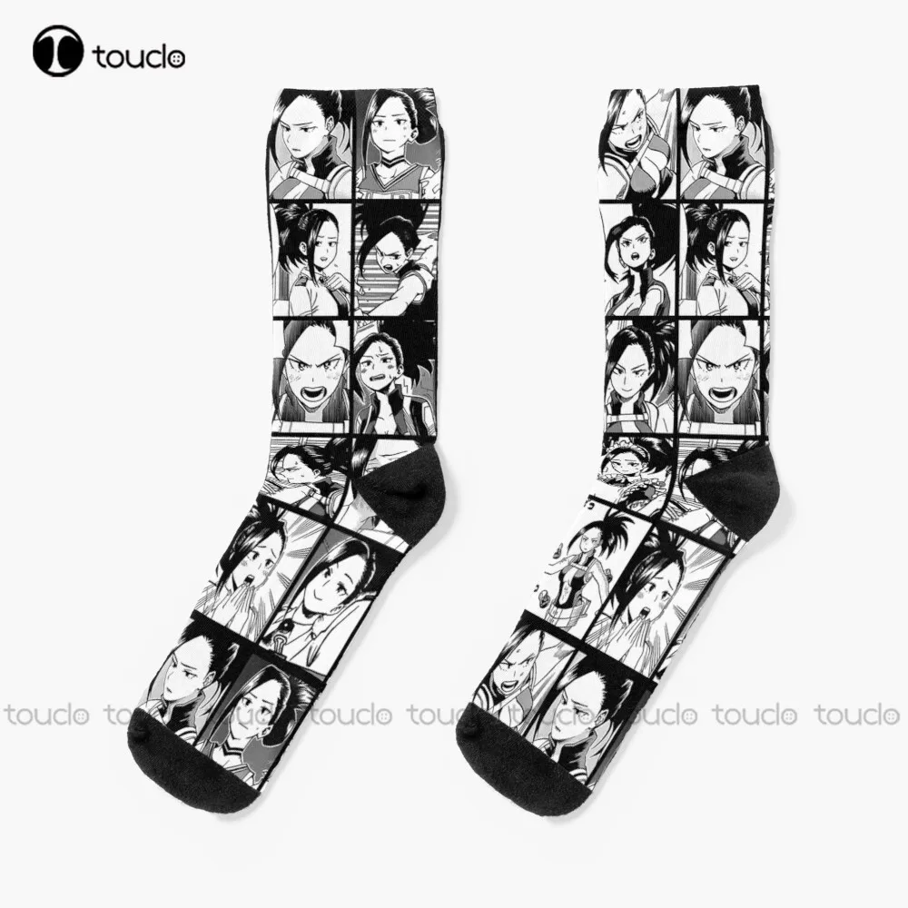 

Yaoyorozu Momo Collage (Black&White Version) Socks Socks Personalized Custom Unisex Adult Teen Youth Socks 360° Digital Print